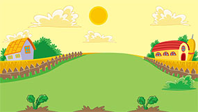 卡通金黄色场景flash动画